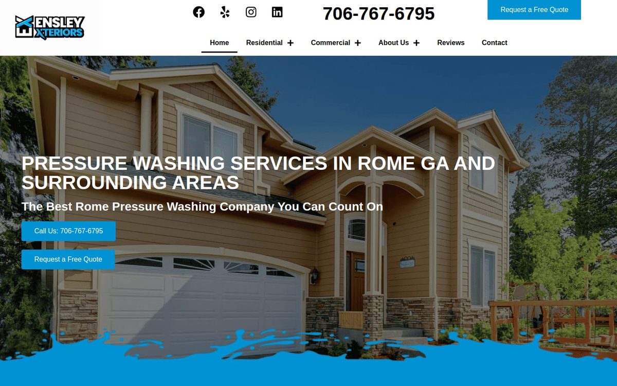Homepage of Ensley Xteriors