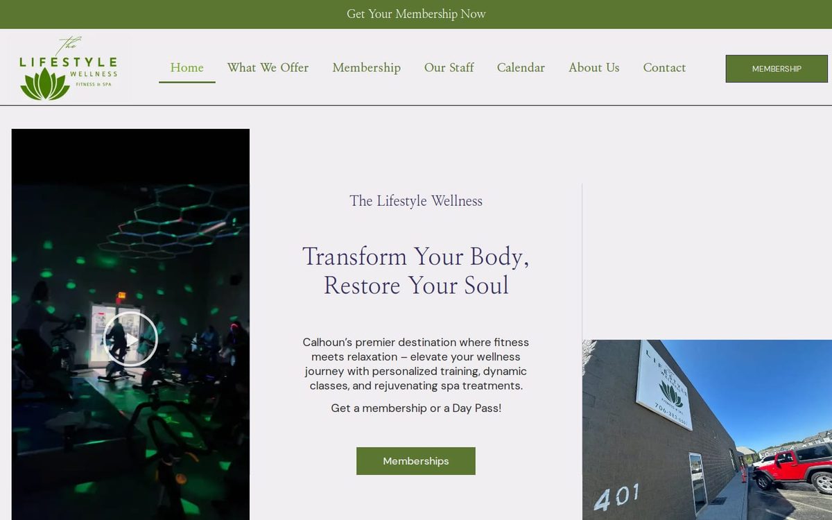 Homepage of The Lifestyle Wellness